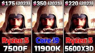 Ryzen 5 7500F vs Core i9 11900K vs Ryzen 5 5600X3D  PC Gameplay Tested [upl. by Dnartreb889]