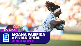 Moana Pasifika v Fijian Drua Highlights  Round 2  SRP 2024 [upl. by Kandace285]