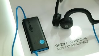 AfterShokz Sportz Titanium First Look Lighter stronger open ear headphones  Pocketnow [upl. by Nepets]