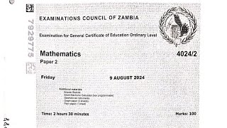 2024 GCE Mathematics p2  Q 134  SECTION A [upl. by Trembly90]