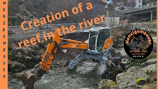 Stone cliff progress Schreitbagger Spider Excavator Ragno escavatore Menzi Muck [upl. by Catharina]