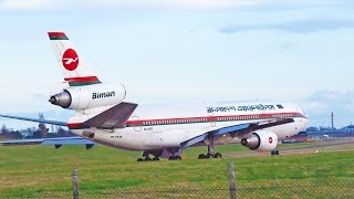 Biman Bangladesh McDonnell Douglas DC10 Birmingham Take Off and Landing  ATC [upl. by Gildea861]