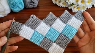 Wow 😇 Amazing Super Easy how to make eye catching tunisian crochet Everyone who saw it loved it [upl. by Denae]