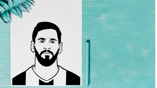 Como dibujar MESSI paso a paso facil [upl. by Nitsrik]