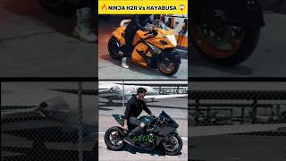 Kawasaki Ninja H2R vs Hayabusa 😮 bikeshorts automobile facts kawasaki ninjah2r shorts [upl. by Nnawtna]