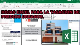 TASACIÓN O VALUACIÓN DE PREDIOS URBANOS EXCEL ADJUNTO [upl. by Nofets]