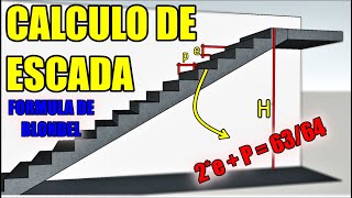 CALCULO de ESCADA  Tamanho do Piso e Altura do Degrau Espelho  Aprenda [upl. by Itsym]