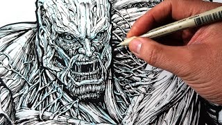 Drawing ATTACK ON TITAN  The Most Detailed Drawing Ever I Think of the COLOSSAL TITAN [upl. by Dotti9]