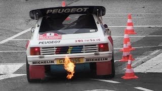 Peugeot 205 T16 Evo 2 Group B Sound  Starts Accelerations Flames amp More [upl. by Morrie]