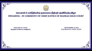 LIVE  SWEARING  IN CEREMONY OF CHIEF JUSTICE OF MADRAS HIGH COURT [upl. by Utta]