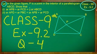 Class 9th  Ex  92 Qno  4  Areas of Parallelograms and Triangles  CBSE NCERT [upl. by Aehcsrop917]