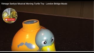 Vintage Sankyo Japan Musical Moving Turtle Toy  London Bridge Music [upl. by Derwon]