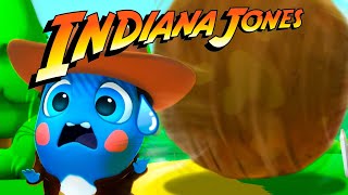 Indiana Jones main theme with lyrics 🤠🪨 Sing with the Moonies and escape from the giant rock [upl. by Alaikim]