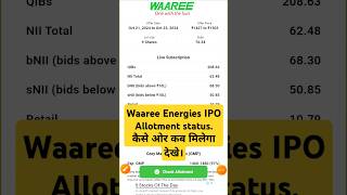 Waaree Energies Ipo allotment status । Waaree energies ipo allotment check । shorts moneymintra [upl. by Pyszka489]