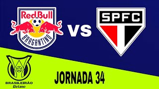 RB Bragantino 11 Sao Paulo en vivo Brasileirao Jornada 34 [upl. by Alaek]