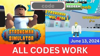 All CODES WORK Strongman Simulator ROBLOX June 13 2024 [upl. by Allehc]