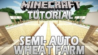 Minecraft Tutorial Simple SemiAutomatic Wheat Farm [upl. by Id789]