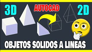 🔴 Como pasar Objetos Sólidos 3d a objetos en 2d en Autocad convertir objetos 3d en 2d autocad [upl. by Assirt]