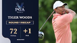 2024 PGA Championship Tiger Woods cards 1 in Round 1  Highlight amp Recap  CBS Sports [upl. by Nylireg975]