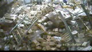 Forklift driver loses control in warehouse [upl. by Ihcas]