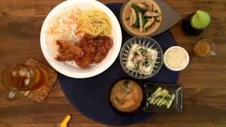 Deep fried Pork garlic flavor fried chicken gristle 豚のにんにくスタミナ揚げと鶏軟骨のソテー【TODAYs TABLE】Oct 6 2014 [upl. by Yeclek]