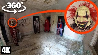 Scary Killer Clowns live in this Haunted Abandoned House 360° Camera Experience [upl. by Sirama]