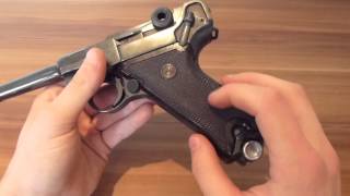 WW1 1918 German P08 Luger 9mm parabellum pistol short review Deactivated [upl. by Rasure471]