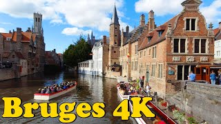 Bruges Belgium Walking tour 4K Most romantic city of Flanders [upl. by Switzer979]