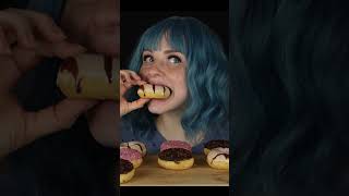 MUKBANG Sweet Donuts with Multicolored Frosting ASMR [upl. by Amand439]