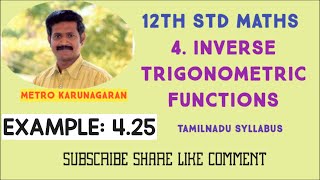 12th Std Maths Example 425 Solve sin1x greater than cos1x [upl. by Clarhe]