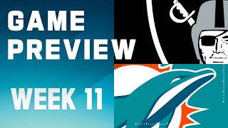 Las Vegas Raiders vs Miami Dolphins  2023 Week 11 Game Preview [upl. by Rydder]