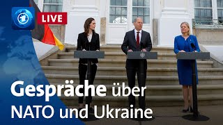 UkrainePolitik und mögliche NATOBeitritte Scholz Andersson und Marin äußern sich [upl. by Avot437]