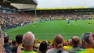 Przemysław Płacheta cross hits top of cross bar 29th min Norwich v Birmingham 300923 Championship [upl. by Eeliah]