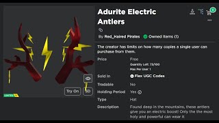 Claiming the Adurite Electric Antlers UGC Limited  Roblox [upl. by Marybeth]