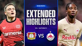 Bayer Leverkusen vs Salzburg Extended Highlights  UCL League Phase MD 5  CBS Sports Golazo [upl. by Anaitsirhc]