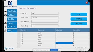 VBNET PROJECT  Hotel Management System with Access Database [upl. by Bluma]