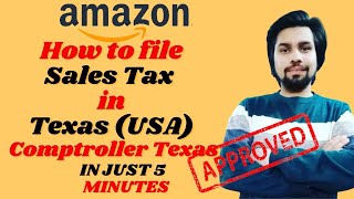 How to file Sales Tax in Texas  Comptroller Texas USA In 5 Min Only [upl. by Aihpled]