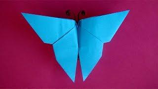 Schmetterling basteln mit Papier  einfaches Origami  Falten mit Kindern [upl. by Carlile]