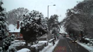 11c Cotteridge to Selly Oak bus ride in snow [upl. by Yerggoeg552]