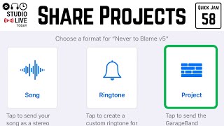 How to SHAREEXPORT your GarageBand iOS projects iPhoneiPad [upl. by Eilsel]