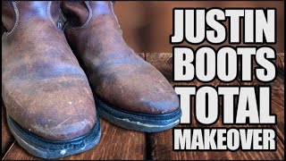 Justin Boots Restoration  Work Boots Get an Overhaul [upl. by Maxfield]