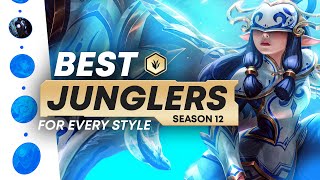 The BEST JUNGLERS For EVERY Type Of Jungler To Carry In EVERY Rank In Season 12 [upl. by Eniluqcaj833]