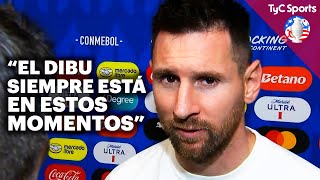 MESSI Y LOS JUGADORES DE LA SCALONETA LUEGO DEL PARTIDO SUFRIDO ANTE ECUADOR Y EL PASE A SEMIFINAL💪🏻 [upl. by Hugh519]