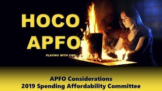 HOCO APFO  FY2019 SPENDING AFFORDABILITY ON APFO [upl. by Aremihc]