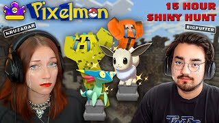 15 HOUR shiny hunt drives us INSANE Pixelmon Day 3  Kruzadar Stream Highlights 300 [upl. by Osicnarf198]