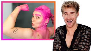 Hairdresser Reacts to People Dying Their Hair Bright Pink [upl. by Syxela452]