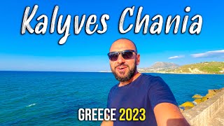 Chania Crete Kalyves walking tour 4k Kreta Greece 2023 [upl. by Faythe]