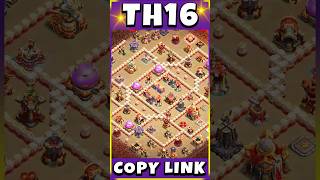 TH16 NEW WARCWL BASE LINK ANTI ROOT RIDER BEST TH16 BASE LINK clashofclans [upl. by Meece]