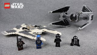 LEGO Star Wars 75348 Mandalorian Fang Fighter vs TIE Interceptor  LEGO Speed Build [upl. by Haze628]