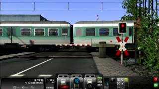 A German railroad crossing  The Altenburg  Wildau route in Railworks 3 [upl. by Avra828]